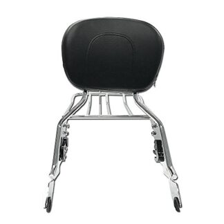 Detachables Backrest Sissy Bar with Luggage Rack for Harley Davidson Touring Models 2009-2016 (Chrome)