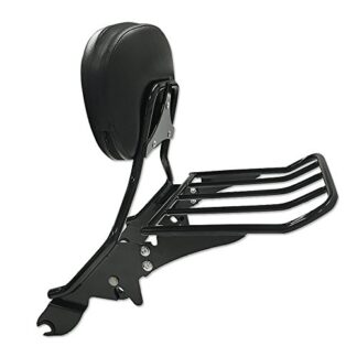 Detachables Backrest Sissy Bar with Luggage Rack for Harley Davidson Touring Models 2009-2016 (Matte Black)