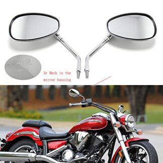 Devilmotor Motorcycle Rearview Wing Mirrors for Honda Suzuki Chopper Scooter-10mm Adapter