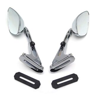 Diamond Shape Rearview Mirrors For Suzuki Yamaha Kawasaki Bike Chromed