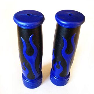 FIRE Gel Style Grips BLUE Compatible with ATV QUAD WATERCRAFT BOMBARDIER JET SKI RECON RINCON Kawasaki Brute Force Prairie BRUIN GRIZZLY KODIAK(7/8" BOTH SIDE)