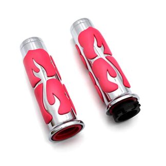 Flame Hand Grip For Suzuki Intruder Boulevard C90 C50 M50 Volusia Marauder 800 chromed pink
