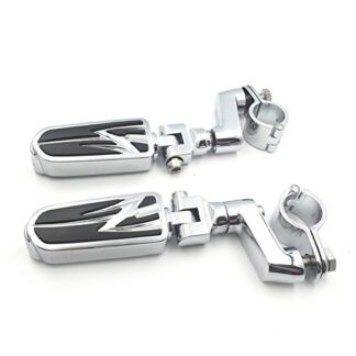 Front Offset mount 1" Highway Radical Flame Foot Pegs Clamps For GoldWing
