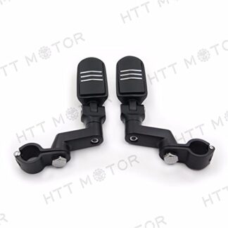Front Rider 1" Flame Foot Pegs Clamps For YAMAHA Roadstar KAWASAKI VULCAN Black