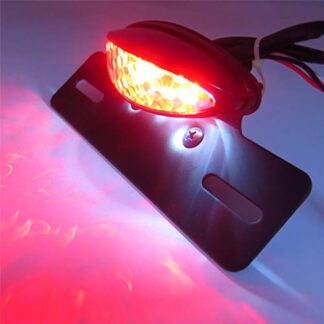 HK- Black Smoke LED Integrated Taillight License Plate Light Fender Eliminator Plate Compatible with Most Street Bike Scooter Cruiser Chopper Dirt Bike ATV off-road Harley Kawasaki Suzuki Yamaha