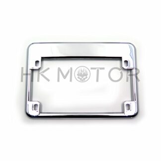 HK- Chrome Motorcycle License Plate Frame Surround Cover
