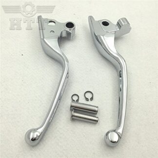 HK- Chromed Brake Clutch Hand Levers Compatible with Harley 2008 2009 2010 2011 2012 2013 Touring and Trike 2014-later FLHR and FLHRC (DOES NOT fit models equipped with hydraulic clutch) [B01BI82Z1E]