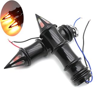 HK GROUP Black Bamboo Style Motorcycle Handlebar Grips 7/8" with Regular bulbs Turn Signals Fit Almost all motorcycle 7/8" Handlebar Suzuki Kawasaki Yamaha