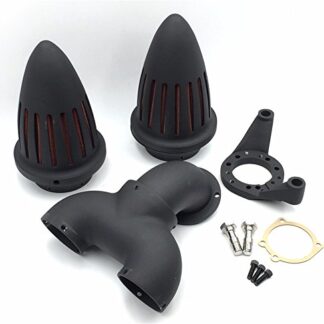 HK GROUP- Motorcycle Matte Black Double SPIKE AIR CLEANER FOR HARLEY CV CARB DELPHI V-TWIN EFT SPORTSTER