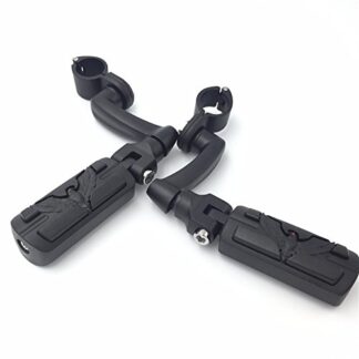 HK Group Motorcycle Black Adjustable Peg Mounting Kit Eagle Hawk Style Foot Peg Footrest For Harley Davidson Sportster 883 1200 Street Bob Softail CVO Equipped 1 inch (1") 25mm Front Engine Guard