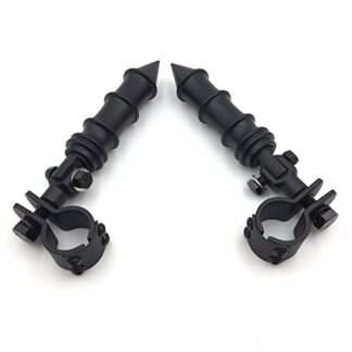 HK Group Motorcycle Black Bamboo Style Foot Peg Footrest with Mounting Kit Clamps 1"and 1 1/4" For Harley Davidson Sportster 883 1200 Street Bob Softail CVO Front Engine Guard