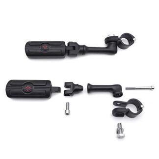 HK Group Motorcycle Black Long Adjustable Highway Mounting Kit Skull Zombie Footrest For Yamaha V-STAR Roadstar Suzuki Boulevard 1-1/4 inch (1.25")Front Engine Guard Frame Tube