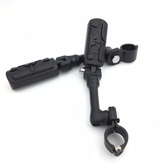 HK Group Motorcycle Black Long Angled Adjustable Peg Mounting Kit Eagle Style Footrest For Yamaha V-STAR Roadstar Suzuki Boulevard with 1 inch (1")25mm Front Engine Guard Frame Tube
