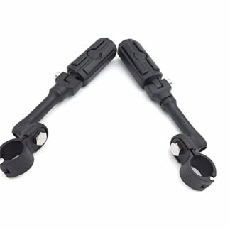 HK Group Motorcycle Black Long Angled Adjustable Peg Mounting Kit Skull Zombie Foot Peg Footrest For Harley Sportster 883 1200 Street Bob Softail CVO 1-1/2 inch (1.5") Front Engine Guard