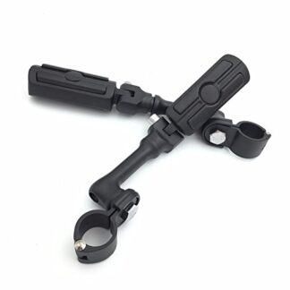 HK Group Motorcycle Black Long Angled Peg Mounting Kit Skull Foot Peg For Bike with 1-1/2 inch (1.5") Front Engine Guard Frame Tube Iron 883 XL883N Electra Glide Ultra Road King FLHR