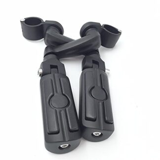 HK Group Motorcycle Black Peg Mounting Kit Skull Zombie Foot Peg For Bike Equipped with 1-1/2 inch (1.5") Front Engine Guard Frame Tube Iron 883 XL883N Electra Glide Ultra Road King FLHR