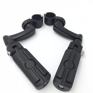 HK Group Motorcycle Black Peg Mounting Kit Skull Zombie Foot Peg For Bike Equipped with 1 inch (1") 25mm Front Engine Guard Frame Tube Iron 883 XL883N Electra Glide Ultra Road King FLHR