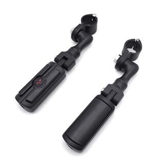 HK Group Motorcycle Black Short Adjustable Peg Mounting Kit Skull Foot Peg Footrest For Harley Davidson Sportster 883 1200 Street Bob Softail CVO Equipped 1-1/4 inch (1.25") Front Engine Guard