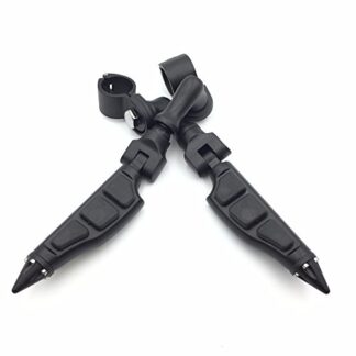 HK Group Motorcycle Black Short Angled Adjustable Peg Mounting Kit Stiletto Shape Foot Peg For GoldWing VTX1300 Shadow Valkyrie Triumph Rocket with (1") 25mm Front Engine Guard Frame Tube