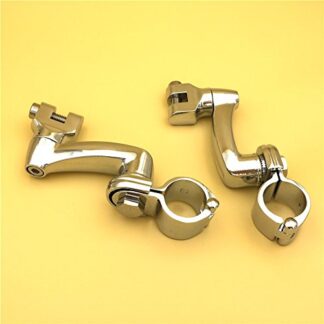 HK Group Motorcycle Chrome 360 Degree Adjustable Highway Peg Mounting Kit For any Bike Equipped with 1-1/2 inch (1.5") Front Engine Guard Frame Tube GoldWing VTX1300 Shadow Valkyrie Triumph