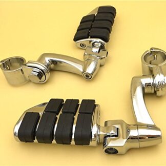 HK Group Motorcycle Chrome Adjustable Dually Highway P-Clamps Large Footpeg Footrest For Harley Davidson Sportster 883 1200 Street Bob Softail CVO Equipped 1-1/2 inch (1.5") Front Engine Guard