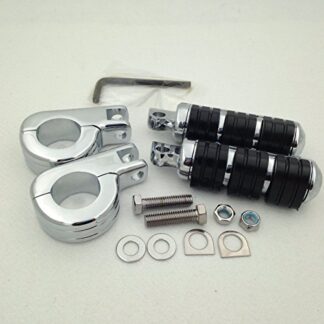 HK Group Motorcycle Chrome Footrest Foot Pegs 1 1/2" Clamps For GoldWing GL1800 GL1100 VT750 Shadow VT750C VT1100 VTX1300 Magna VF750 VF1100 VLX600 DLX600 Shadow VT600 400 Steed400 Valkyrie