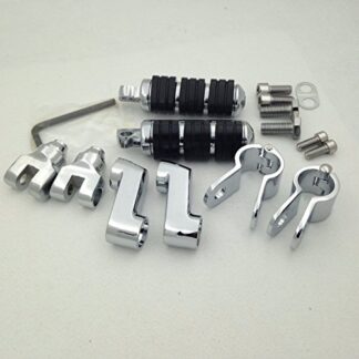 HK Group Motorcycle Chrome Footrest Foot Pegs with 1 1/4" Clamps For Harley Davidson Sportster 883 XL 1200 1340/Triumph Rocket 3 2300cc/Kawasaki Vulcan VN400 VN800 VN900 VN1500 VN2000