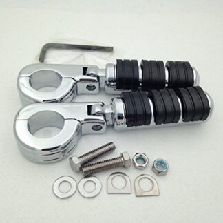 HK Group Motorcycle Chrome Footrest Foot Pegs with 1 1/4" Clamps For Suzuki VL1500 VL800 VZ800 VL125 VL250 VS1400 VZ1500 Intruder M800 C800 C1800RT M109R C109R Boulevard M90 S50 M50Z C90 M1500