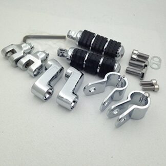 HK Group Motorcycle Chrome Footrest Foot Pegs with 1 1/4"Clamps For GoldWing GL1800 GL1100 VT750 Shadow VT750C VT1100 VTX1300 Magna VF750 VF1100 VLX600 DLX600 Shadow VT600 Steed 400 Valkyrie