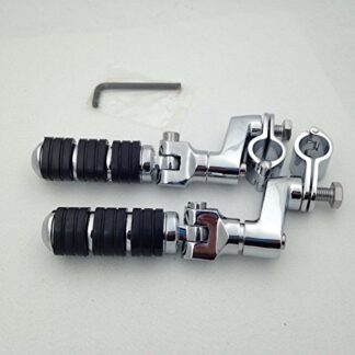 HK Group Motorcycle Chrome Footrest Foot Pegs with 1" (25mm) Clamps For Yamaha V-STAR XVS1300 XVS650 XVS950 XVS1100 XV1600 XV1700 XV1900 XVS1900 XV250 XV400 XV535 XV750 XV1100 Virage Roadstar xv1700