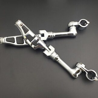 HK Group Motorcycle Chrome Long Angled Adjustable Peg Mounting Kit Flat End Footrest For Harley Davidson Sportster 883 1200 Street Bob Softail CVO with 1" 25mm Front Engine Guard