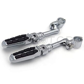 HK Group Motorcycle Chrome Long Angled Adjustable Peg Mounting Kit with Footpeg For Harley Davidson Sportster 883 1200 Street Bob Softail CVO Equipped 1 inch (1") 25mm Front Engine Guard
