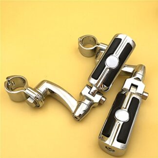 HK Group Motorcycle Chrome Peg Mounting Kit Skull Zombie Foot Peg For Bike Equipped with 1-1/2 inch (1.5") Front Engine Guard Frame Tube Iron 883 XL883N Electra Glide Ultra Road King FLHR