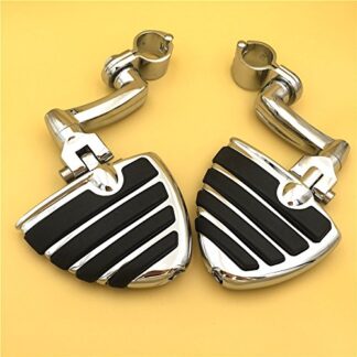 HK Group Motorcycle Chrome Peg Mounting Kit with U Shape Foot Peg Footrest For Bike Equipped with 1 inch (1") 25mm Front Engine Guard Frame Tube Iron 883 XL883N Electra Glide Ultra Road King FLHR