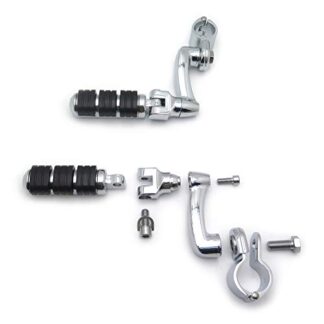 HK Group Motorcycle Chrome Regular Footrest Foot Pegs with 1-1/4" (1.25") Clamps For Yamaha V-STAR XVS1300 XVS650 XVS950 XVS1100 XV1600 XV1700 XV1900 XVS1900 XV250 XV400 XV1100 Virage Roadstar xv1700