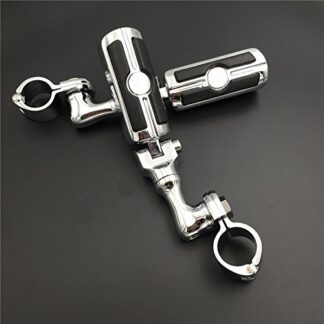 HK Group Motorcycle Chrome Short Angled Peg Mounting Kit Skull Foot Peg For Bike with 1 inch (1") 25mm Front Engine Guard Frame Tube Iron 883 XL883N Electra Glide Ultra Road King FLHR