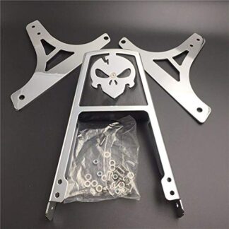 HK Group Motorcycle High Quality Skull Emblem Chrome Backrest Sissy Bar Pad For Harley Davidson Softail FLSTC FLSTF FLSTN FLSTS FXST