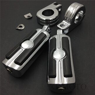 HK MOTO- 1 1/2" ENGINE GUARDS Skull Foot Pegs P-Clamps For Harley Sportster 883 XL1200