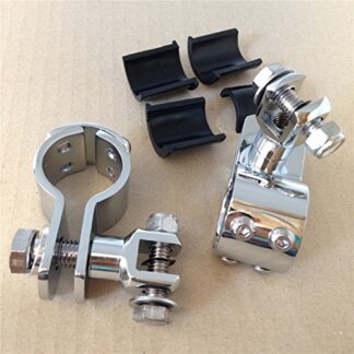 HK MOTO- 1 1/4" Engine Guard Footpeg Clamps Mounting Kit For Harley Davidson Chrome