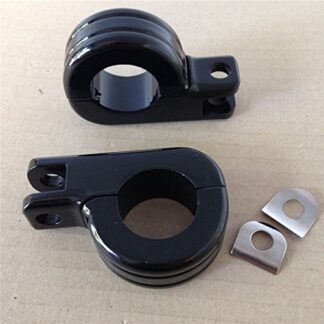 HK MOTO- 1.5" Engine Guard Footpeg P Clamps for YAMAHA XV250 Roadstar XV1700 XV1600 BLACK