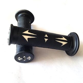 HK MOTO- 7/8 22mm Left and Right White Hand Grips For Sport Bike Dirt Bike Offroad (Aprilla BMW Ducati Triumph Yamaha Kawasaki SUuzuki Polaris KTM)