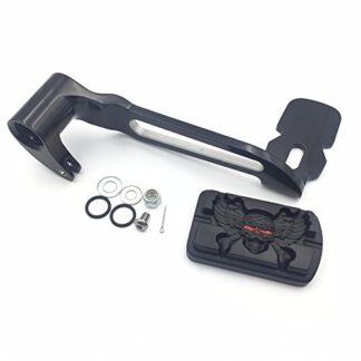 HK-MOTO Black Billet Hollow-Out Rear Brake Lever Brake Pedal Foot Lever with Zombie Food Peg Fit 2014-later Touring Trike Road King Street Glide CVO Tri Glide FLHR