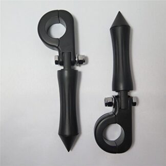 HK MOTO- Black Footpeg w/Mounting Kit P-Clamp Fits Engine Guard 1 1/4" Diameter Tubing For GoldWing VTX1300 Shadow Valkyrie Triumph