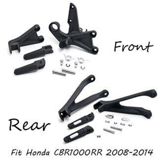 HK MOTO- Black Front and rear Rider Foot Peg Brackets Fit For Cbr1000Rr 2008-2011
