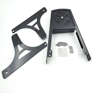 HK MOTO Black High Quality Skull Backrest Sissy Bar Pad For Harley Davidson Softail Flstc Flstf Flstn Flsts FLSTSC FXST FXSTB FXSTS FXSTSB