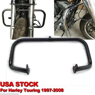 HK MOTO- Black Highway Rail Engine Guard Crash Bar For Harley Touring 1997-2008 (Road King FLHR/Street Glide FLHX/Ultra Classic FLHTCU)