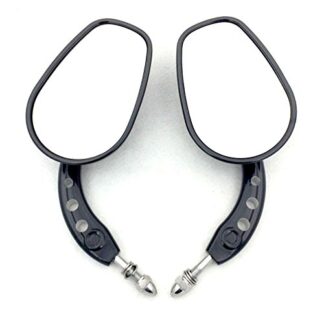 HK MOTO- Black New Big Mirrors For 1984 and up Harley Davidson Touring Street Glide Road Glide Special Electra Glide Ultra Classic Ultra Limited