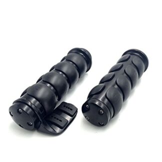HK MOTO Black Rubber Hand Grips 1" 25mm Pair For Harley Davidson Softail Fat Boy FLSTF Kawasaki Vulcan Suzuki Intruder Yamaha Road Star V Star