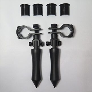 HK MOTO- Black Stick Footpeg Footrest w/Mounting Kit Clamps 1"and 1 1/4" For GoldWing VTX1300 Shadow Valkyrie Triumph