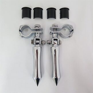 HK MOTO- Black Stick Footpeg Footrest w/Mounting Kit Clamps 1"and 1 1/4" For Yamaha V-STAR Roadstar Suzuki Boulevard Intruder M90